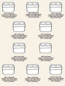 3 Pcs Seamless Printed Duvet Sets For Bedroom And Dormitory Soft Bedding (1 Set Of Duvet + 2 Sets Of Pillowcases, No Core) - Multicolor - View 2