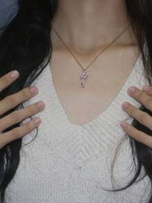 1 Miếng Đúng mốt Sang trọng Phong cách S925 Bạc tinh khiết Chìa khóa Cỏ ba lá Vòng cổ mặt dây chuyền Đối với phụ nữ , Đơn giản Và Linh hoạt Đối với Mặc hàng ngày Lễ cưới Hôn ước Trang sức cô dâu - cỏ ba lá - Xem 4