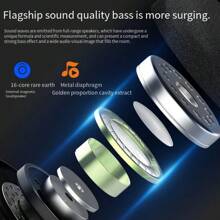 1只無線揚聲器,具有強力低音,迷你布料設計和可攜帶掛繩,tws揚聲器 - 黑色 - 查看 5