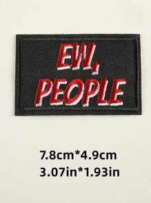 1pc Creative English Slogan Embroidered Cloth Badge For Diy Clothing, Pants, Hats, Bags, Shoes, Phone Cases, Iron-On - Multicolor - View 2