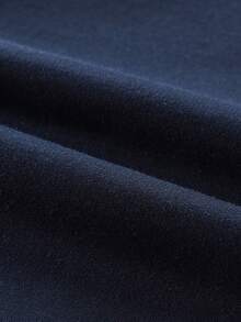 男童秋冬款時尚卡通和標語印花圓領運動衫 - 藏蓝色 - 查看 3