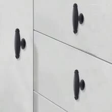 1pc/2pcs  Black Modern Minimalist Aluminum Alloy Hollow Door Handle Cabinet Wardrobe Bedside Table TV Cabinet Drawer Door Handle Furniture Hardware Accessories