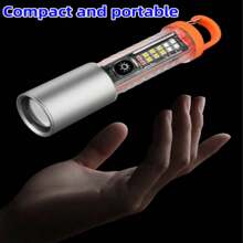 1 Pc Flashlight  High Lumens,Bright, Zoomable, Waterproof, Powerful, Emergency Tactical A100 LED Flashlights For Home And 8 Modes, Flashlight For Camping Gear,Hiking,Walking  Small Gifts Below $10 - Orange - View 6