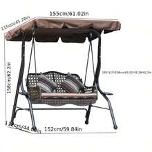 1pc Anti-Mosquito Swing Chair Canopy With Encryption, Outdoor Garden Balcony Swinging Bed Sunshade Rainproof Parasol, 72 Inches - Black - View 6