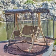 1pc Anti-Mosquito Swing Chair Canopy With Encryption, Outdoor Garden Balcony Swinging Bed Sunshade Rainproof Parasol, 72 Inches - Black - View 3