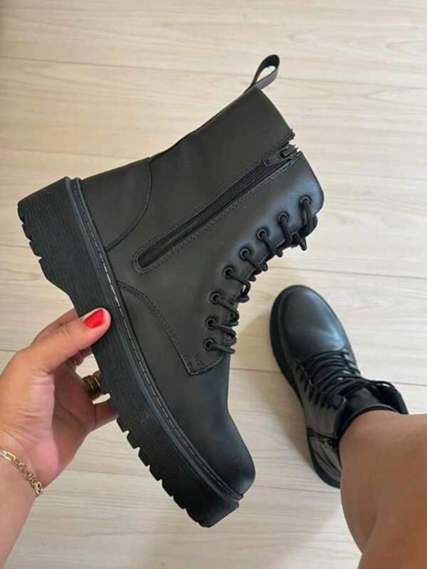 Coturno Feminino Tratorado Sola Costurada Moda Inverno Resistente Confortável