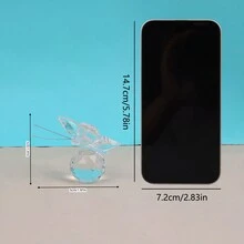 1pc Crystal & Butterfly Shape Colorful Creative Christmas Gift Desktop Decoration, Luxury Soft Ornament For Shop, Office, Study Room - White - View 2