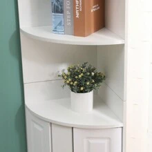 Tall Cabinet For Living Room Corner Cabinet Corner Shelf Unit, Tall Bookcase For Corner - White - View 7