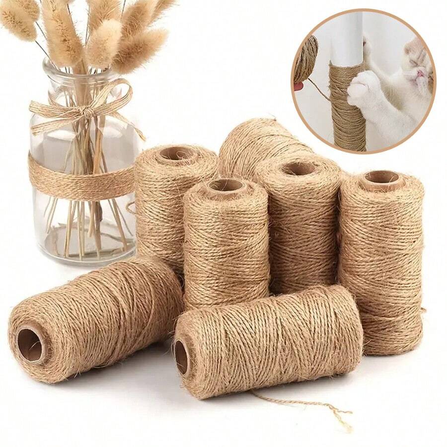 1條1mm寵物家具保護繩,適用於手工製作復古燈飾、貓樹編織、禮品包裝和情人節禮品盒 - 香檳色 - 查看 1