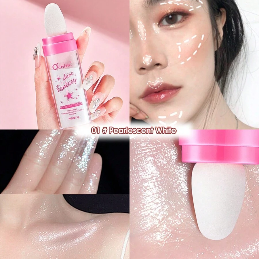 O'CHEAL 1個高光粉修容閃粉仙女粉化妝品,修容提亮女性美妝化妝品 - 珠光白 - 查看 1