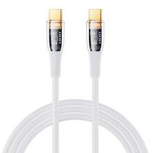 Remax Clear Cyberpunk 100W 快速充电数据线 Type-C 至 Type-C 5A 输出支持 PD 快速充电，适用于手机/笔记本电脑/平板电脑 1.2 米长 - 白色 - 查看 1