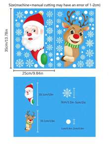 2 件聖誕老人聖誕樹牆貼花聖誕新年果皮和 Diy 貼紙裝飾適合家庭辦公室托兒所裝飾 - 彩色 - 查看 2