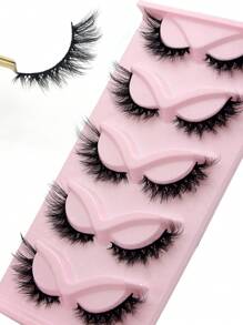 5 pares de pestañas postizas cortas con efecto de ojo de zorro, maquillaje natural de ojos de gato, pestañas falsas 3D de imitación de mink