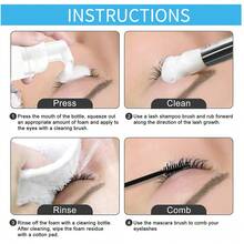 Hllozzi 60毫升/2.03盎司睫毛擴展洗髮水,睫毛眼瞼泡沫潔面乳/洗劑可用於擴展和自然睫毛/安全卸妝產品/專業和家用/睫毛擴展潔淨劑不含油泡沫肥皂清潔卸殘垢 - 白色 - 查看 10