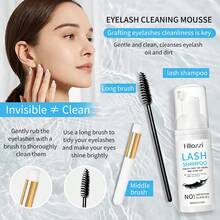 Hllozzi 60毫升/2.03盎司睫毛擴展洗髮水,睫毛眼瞼泡沫潔面乳/洗劑可用於擴展和自然睫毛/安全卸妝產品/專業和家用/睫毛擴展潔淨劑不含油泡沫肥皂清潔卸殘垢 - 白色 - 查看 12