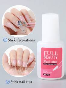 2 件/套 10 克透明假指甲膠拋光劑 + 指甲膠脫粘劑（去除快速溶解液）,假指甲尖膠帶刷,延伸和加固膠裝飾凝膠快乾美甲工具除膠劑套裝 - 彩色 - 查看 2