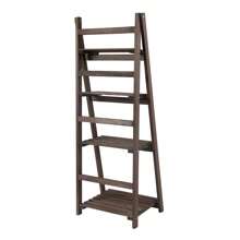 Wooden Ladder Shelf, 4 Tier Plant Stand Flower Display Stand Folding Wooden Ladder Storage Rack Shelf Unit Corner Book Shelves Indoor Outdoor Plant Ladder Racks - Brown - View 10