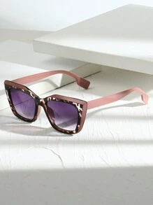 1pc Women's Cat Eye Vintage Fashion Sunglasses With Dual Tone For Casual & Vacation - Multicolor - View 2