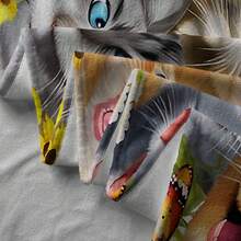 1pc Large Beach Towel, Lovely Cat Print, A Must-Have For Travel, Vacation, Swimming, Camping, Resort Gift For Men, Women And Adults - Multicolor - View 5