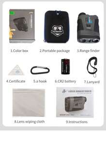 激光測距儀1000碼高爾夫測距儀狩獵望遠鏡戶外運動速度計 - 黑色 - 查看 9