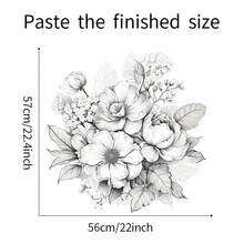 1 Conjunto(2 Piezas) Pegatina De Pared De Flores Dibujadas Simples - Multicolor - Ver 2