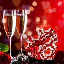 10pcs 25*25cm/9.8*9.8in Valentine's Day Themed Square Patchwork Fabric With Arrow, Heart And Love Pattern For Diy Sewing Crafts Projects - Multicolor - View 2