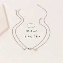 2Pcs/Set Creative Glow-In-The-Dark Love Pendant Necklace With Gift Cards,Decorative Accessories,Holiday Party Gift For Boys And Girls - Multicolor - View 3