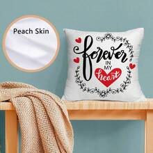 1 件情人節紅心圖案印花枕套,居家裝飾靠墊套適用於沙發枕墊,客廳