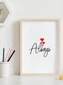 DIY框裝畫30x40cm捲軸畫簡約黑白愛情文字裝飾成人情侶生日藝術禮物，時尚家居牆壁裝飾，無框畫布 - 30x40cm no frame-always - 查看 1