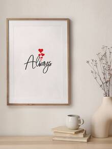 DIY框裝畫30x40cm捲軸畫簡約黑白愛情文字裝飾成人情侶生日藝術禮物，時尚家居牆壁裝飾，無框畫布 - 30x40cm no frame-always - 查看 9