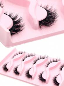 5 pares de pestañas postizas cortas con efecto de ojo de zorro, maquillaje natural de ojos de gato, pestañas falsas 3D de imitación de mink