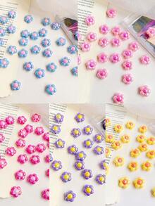 chenming 20pcs/Set Acrylic Double Color Floral Beads, Multicolor Options, Suitable For Daily & Holiday Diy Jewelry Making & Wholesale - 20pcs - View 6