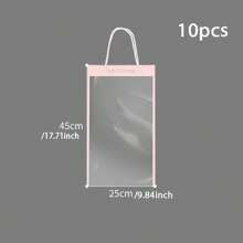 10 件/包透明情人節鮮花/禮物袋、防濺水、禮品包裝用品 - 粉色 - 查看 2