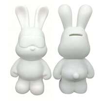 23/33CM DIY Vinyl Fluid Rabbit Home Decoration Crafts Fluid Rabbit White Sculpture Model Home Decor DIY Fluid Graffiti Painting Ornaments - White - View 11