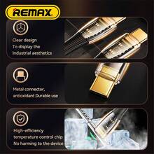 Remax Clear Cyberpunk 100W 快速充电数据线 Type-C 至 Type-C 5A 输出支持 PD 快速充电，适用于手机/笔记本电脑/平板电脑 1.2 米长 - 白色 - 查看 4