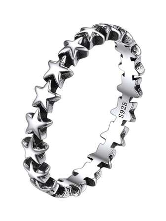 1 قطعة موضة S925 فضة ستار خواتم مجوهرات الزفاف للنساء غرامة مجوهرات هدية عيد الحب