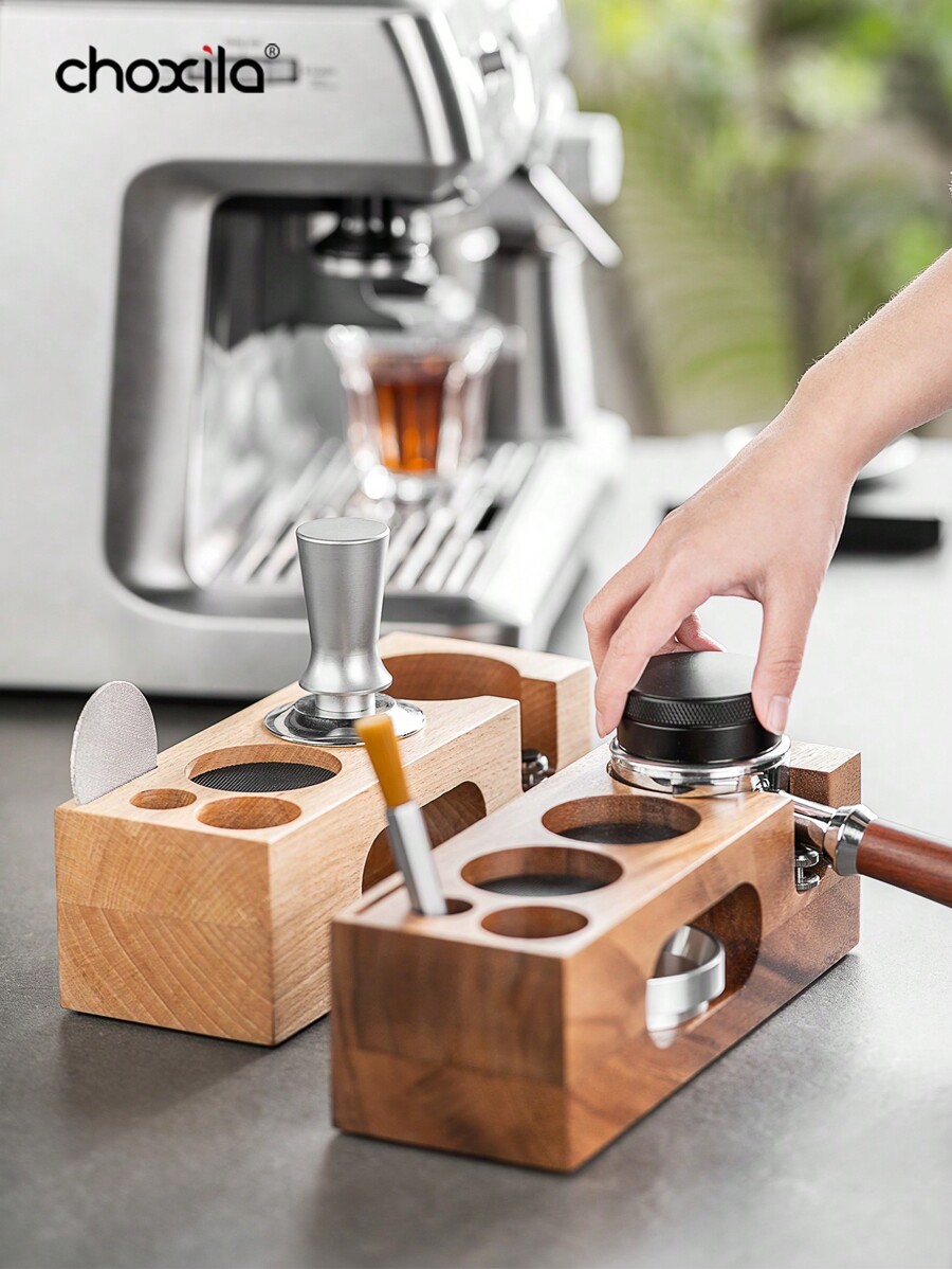 1pc Espresso Tamping Station, Wooden Coffee Tamper Station, Espresso