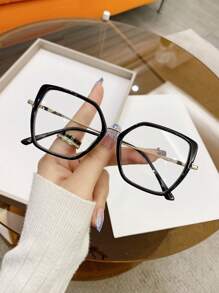 1pc Women's Tr Metal Frame Fashionable Glasses For Daily Wear - Multicolor - View 9