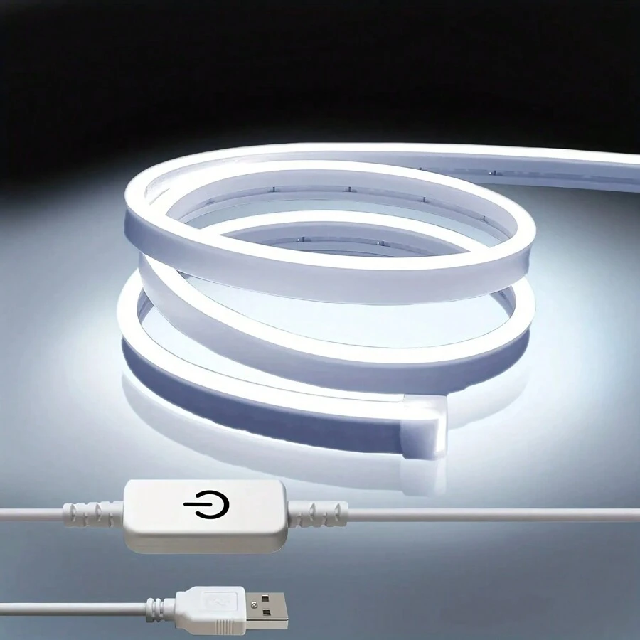 5V 调光触摸开关 3535 COB LED 灯带霓虹灯 108 个 LED/米 防水适用于卧室厨柜背光装饰 - 彩色 - 查看 1