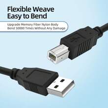 USB Druckerkabel, 1,35 M / 2,7 M / 4,5 M (4,4 / 8,8 / 14,7 Fuß), USB-Druckerkabel USB 2.0 Typ A Stecker auf B Stecker, Hochgeschwindigkeits-Scanner-Kabel für Canon, Epson, Lexmark, Xerox und mehr