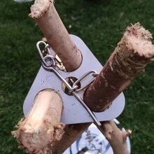 不銹鋼野營三角形,適用於戶外野營和野餐-堅固的三腳鉤,易於設置和安全烹飪 - 銀色 - 查看 4