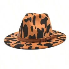 1頂女士多色新款紅楂格紋針織爵士帽，戶外旅行柔軟禮帽，牛仔帽 - 彩色 - 查看 2