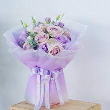 麗子然漸層米蘭紙插花棒棒糖包裝紙霧面花包裝紙20張/包 - 大紅色 - 查看 9