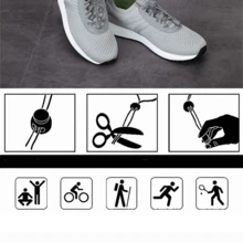 1對鬆散彈性無須扎帶的矽膠鞋帶，適用於兒童和成人 - 紅色 - 查看 6