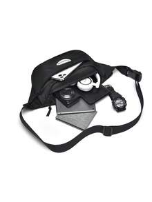 Chest Bag With A Shoulder Strap For Students, Korean Style, Simple, Light, Casual Waist Bag, Sports, Fitness And Backpack - Black - View 5