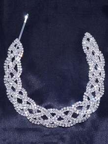 1pc Exaggerated Headband For Nightclub With Rhinestone Decoration - Silver - View 3