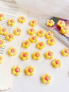 chenming 20pcs/Set Acrylic Double Color Floral Beads, Multicolor Options, Suitable For Daily & Holiday Diy Jewelry Making & Wholesale - 20pcs - View 14