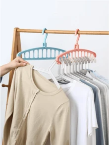 1個多功能衣架,家用儲存,可折疊的掛式晾衣架,配有神奇衣杆,成為衣物晾曬架 - 粉色 - 查看 3