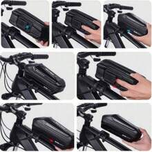 Wild Man前置車袋上管自行車行李架,快速拆卸設計反光防水騎行車架袋自行車配件 - 黑色 - 查看 9