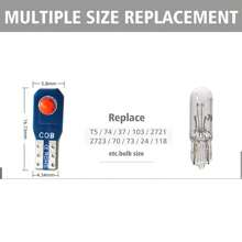 10 cái Vàng T5 Led Bảng điều khiển Xe 2 Led Chỉ báo Nhạc cụ Bảng Máy đo Cụm Đèn T5 37 74 Bóng đèn tròn - Màu vàng - Xem 7